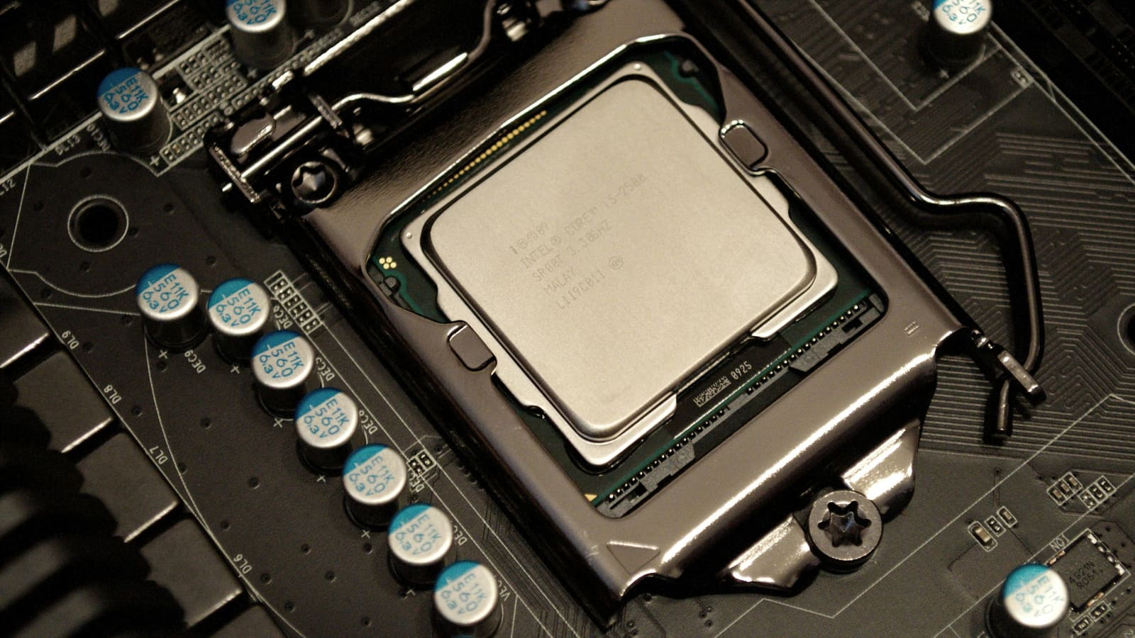 A desktop processor photographed close up against a plain ground