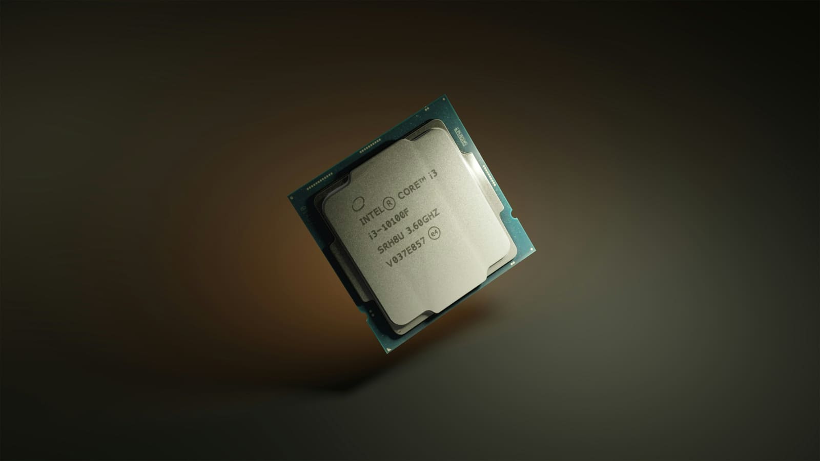 A desktop processor lying face up on a table
